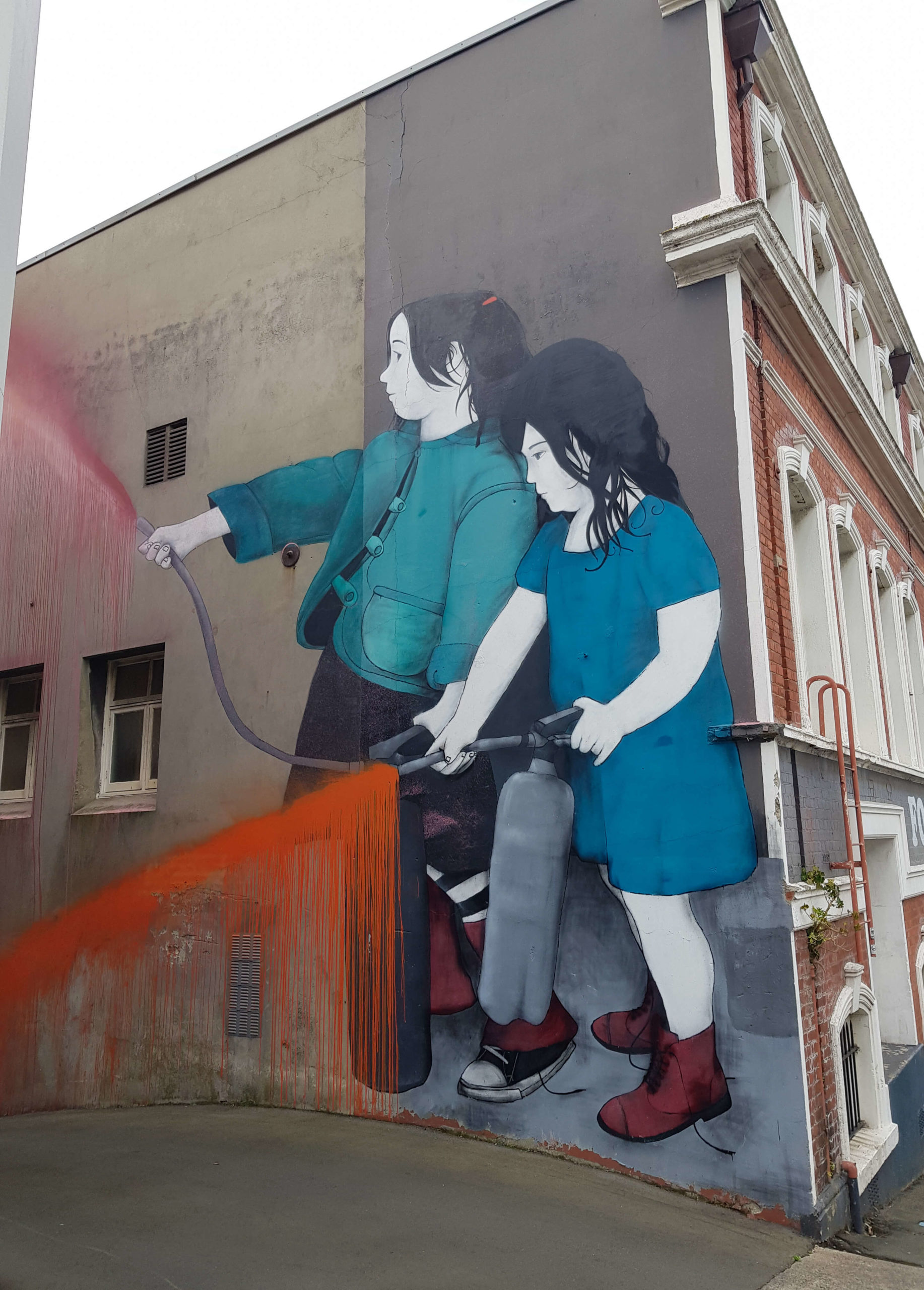 Enfants et peinture street art trail Dunedin